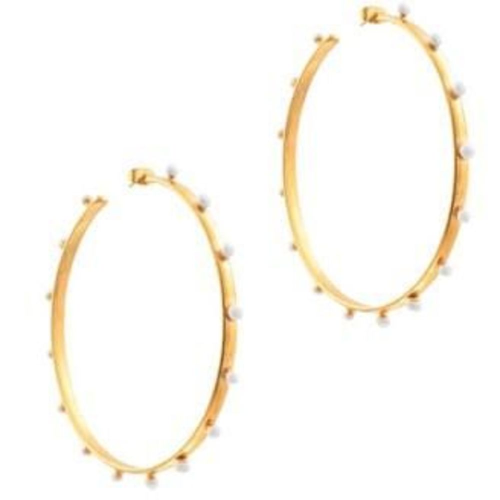 Sylvia Toledano Créole 22K Goldplated & Enamel Dot Hoop Earrings